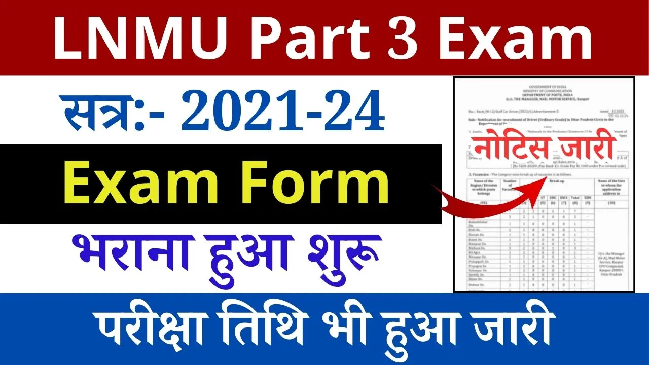 LNMU Part 3 Exam Form 2021-24